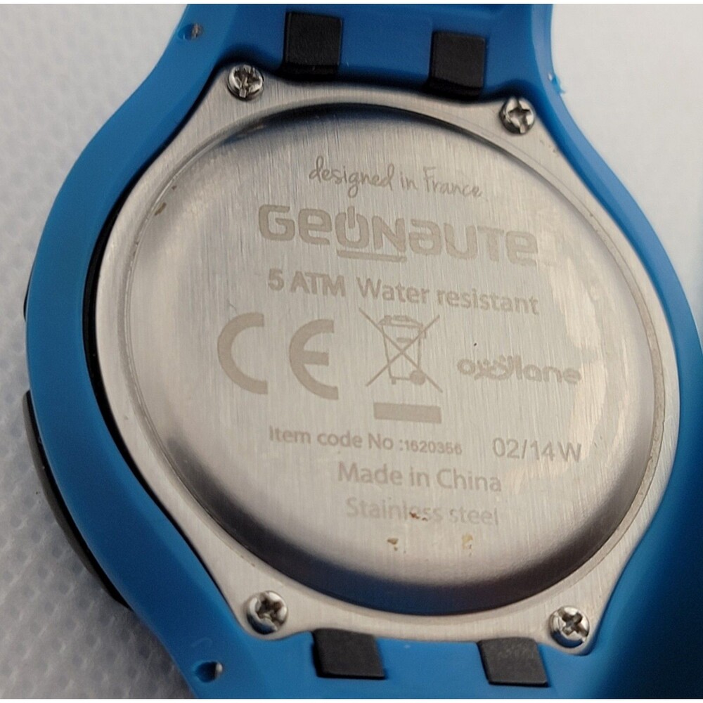 Unisex Geonaute Sport Black Dial Blue Case Silicone Band Digital Watch 02 - Picture 9 of 9